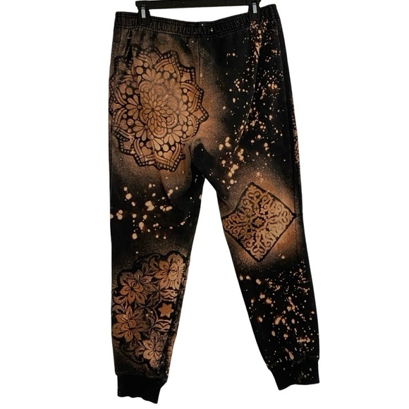 Adidas Sweatpants Mens Size Medium Upcycled Unisex Joggers Sweats Floral Pants - Picture 2 of 12